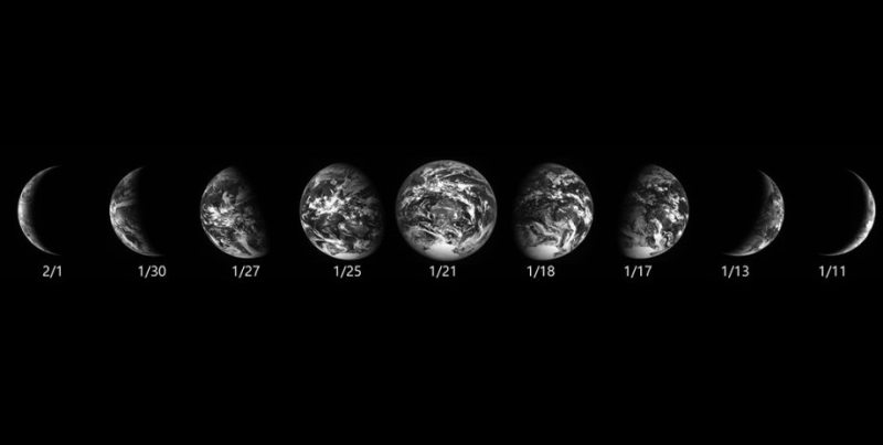 Южнокорейский космический аппарат запечатлел разные фазы Земли с орбиты Луны (фото)