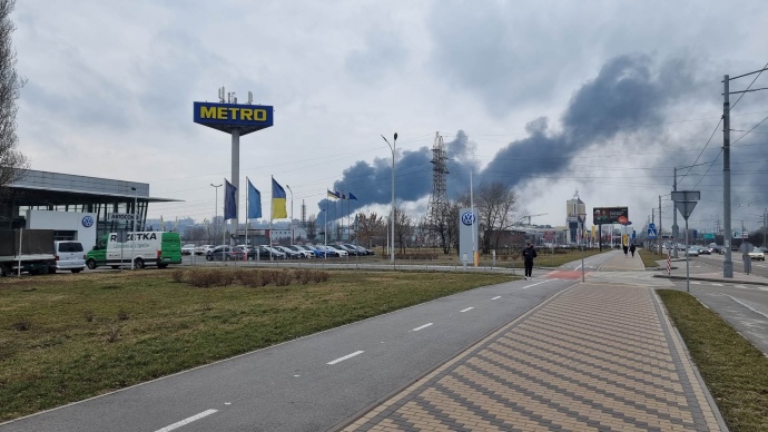 На Подоле в Киеве вспыхнул пожар 