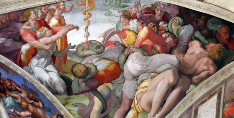 Набросок Микеланджело. Найден неизвестный эскиз художника, использованный в Сикстинской капелле